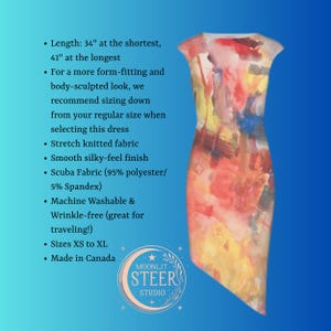 Robe en néoprène Felicia | Art abstrait portable Midi | Boutique tendance colorée