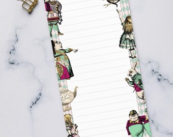 Alice in Wonderland Magnetic Notepad | Vintage Storybook Memo Pad | US only