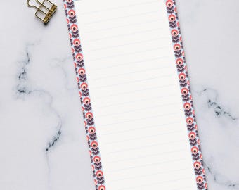 Retro Floral Magnetic Notepad | Vintage Inspired Grocery List Pad (US Only)