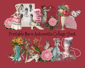 Marie Antoinette Collage Sheet, Vintage Rococo Ephemera, Junk Journal & Scrapbooking Printable