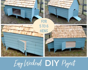 DIY Chicken Coop Plans For 5 to 6 Hens Easy Weekend Build PDF for Fresh Eggs Daily