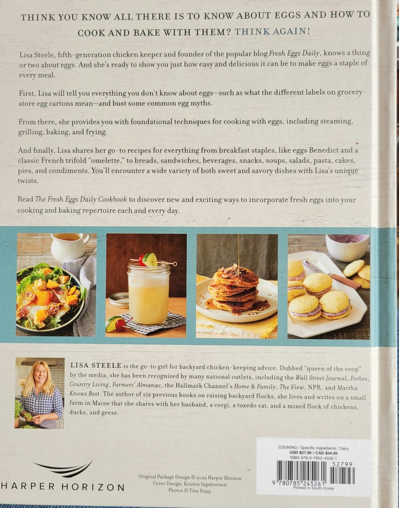 Signed Copy The Fresh Eggs Daily Cookbook More than 100 Sweet and Savory Egg Recipes by Lisa Steele image 3