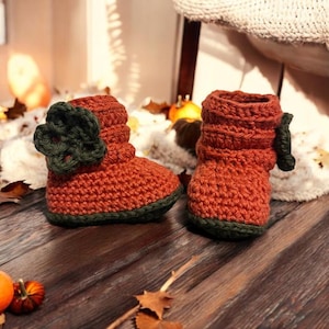Crochet baby boots, Cotton baby boots, handmade baby boots, Fall baby boots, Baby Shower gift, Pumpkin baby boots