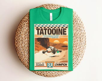 Tatooine Podracing Shirt Boonta Eve Classic Tee Galaxy Fan Gift Retro Movie Graphic T-shirt For Men Women Cotton Shirt Champion Racer Tee
