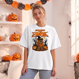 Wicket Ewok Halloween Shirt, Star Wars Halloween Tee, Witch Hat Ewok Shirt, Spooky Tree Jack O Lantern Tee, Green Spooky Full Moon Shirt
