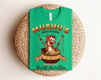 Mushu House of Ramen Shirt Funny Dragon Ramen Tee Retro Chinese Noodle Graphic T-shirt Best Noodles in China Shirt For Movie Fans Men