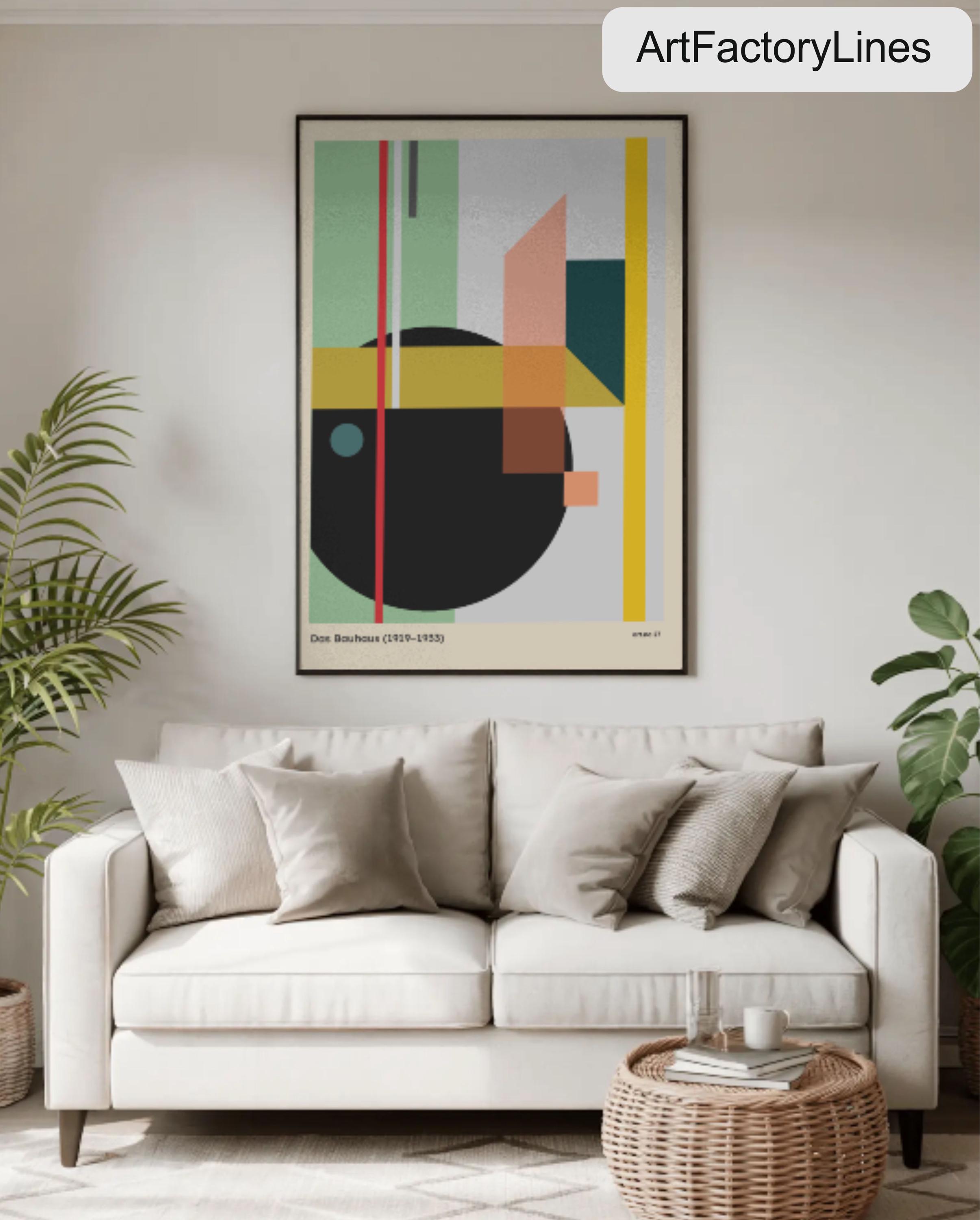 Bauhaus Exhibition Poster, Geometric Shapes Wall Art - Etsy