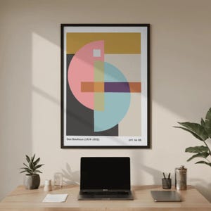 Bauhaus Geometric Art Print: Mid-Century Modern Poster