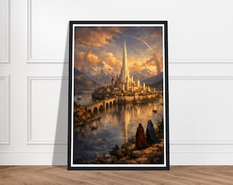 Wheel of Time Tar Valon Oil Painting - Framed Wall Art