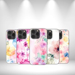 Pastel Floral Phone Casing, Cute Spring Flower iPhone Case, MagSafe Aesthetic Cover for iPhone 15 14 13, Samsung S22 S23 S24, Pixel