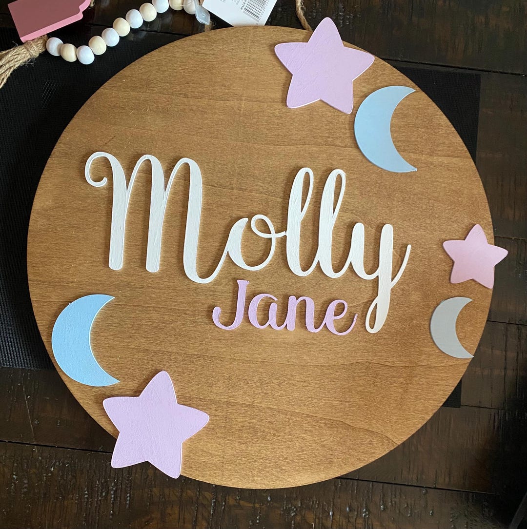 Nursery Name Wood Sign - Etsy