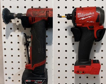 Soporte para amoladora Milwaukee M12 + soporte para taladro/atornillador M18 / Organizador de herramientas para taller/garaje