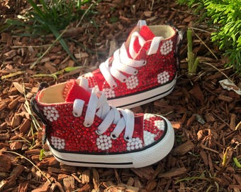 Custom Rhinestone Minnie Mouse Toddler Converse