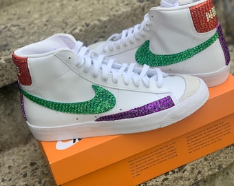 Custom Women's Multicolor Rhinestone Nike Blazer