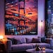 Cyberpunk Bosphorus Bridge 2088 Canvas Wall Art, Futuristic Istanbul Neon Cityscape Print, Sci-fi Turkish Home Decor, Synthwave Gaming Art