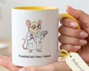 Lab Mouse Mug – Funny Biology Coffee Mug – Scientist Gift – PhD Student Humor
