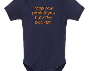 Poop Your Pants if you Hate thePackers Baby Bodysuit - Navy