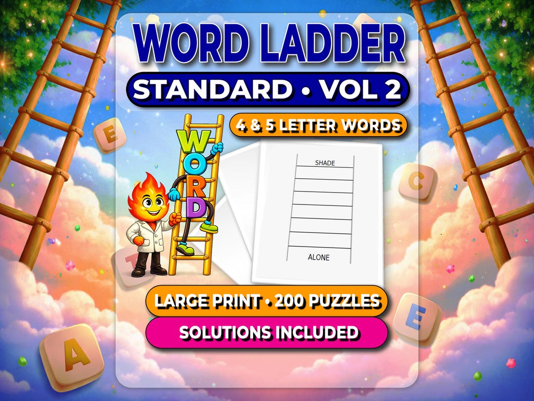 200 Standard Word Ladder Puzzles – Volume 2 (4 & 5 Letter Ladders ...