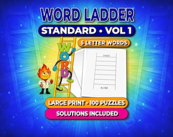 100 5-Buchstaben-Rätsel (Standard) - Vol 1 | Großdruck Druckbare PDF | Lösungen