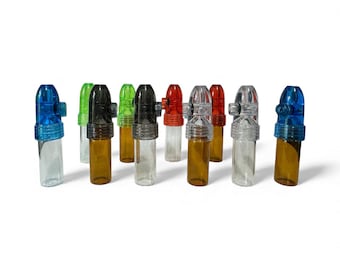 Dispensador de control de porciones de vidrio con tapa de plástico tipo bala: ideal para viajes, bolsillo o bolso.