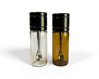 Mini Glass Spice Dispenser Jar: Extending Spoon Scoop