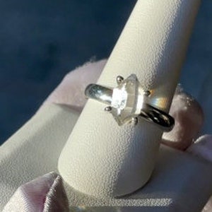 Herkimer Diamond Crystal Ring, Raw Crystal Ring, Natural Crystal Ring, Crystal Engagement Ring, Unique Crystal Ring