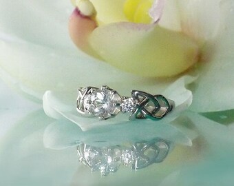Art Deco Ring Design, Art Deco Ring, Antique Style Ring, Herkimer Diamond, Engagement Ring, Diamond Alternative, Conflict Free Ring