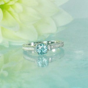 Blue Zircon Ring, Zircon Ring, Zircon Sterling Ring, Zircon Silver Ring, Engagement Ring, Blue Engagement Ring, Zircon Jewelry, Zircon