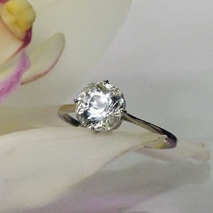 Platinum Engagement Ring, Platinum Solitaire Ring, Herkimer Diamond Ring, Solitaire Engagement Ring, Solitaire Ring