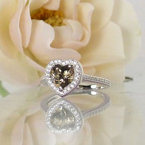 Heart Ring, Heart Engagement Ring, Heart Wedding Set, Herkimer Heart Ring, Unique Engagement Ring, Heart Engagement Ring image 1