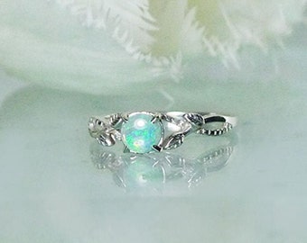 Opal Ring, Opal Solitaire Ring, Opal Rings, Unique Opal Ring, Australian Opal Ring, Natural Opal Ring, Natural Opal