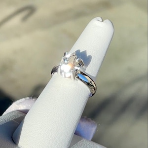 Herkimer Diamond Crystal Ring, Raw Crystal Ring, Natural Crystal Ring, Crystal Engagement Ring, Unique Crystal Ring