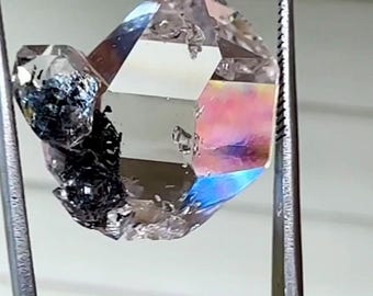 Jewelry Grade Herkimer Diamond Point Crystal, Clear Double Termination, Fossil Inclusions, Yoga Meditation Stone