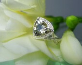 Engagement Ring, White Gold Engagement Ring, Triangle Ring, Right Hand Ring, Natural Diamond Alternative, Conflict Free Diamond, Gold Ring