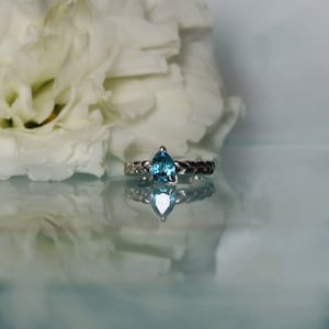 Blue Zircon Ring, Zircon Jewelry, Zircon Rings, Solitaire Ring, Unique Ring, Unique Rings, Blue Gemstone, Gemstone Rings