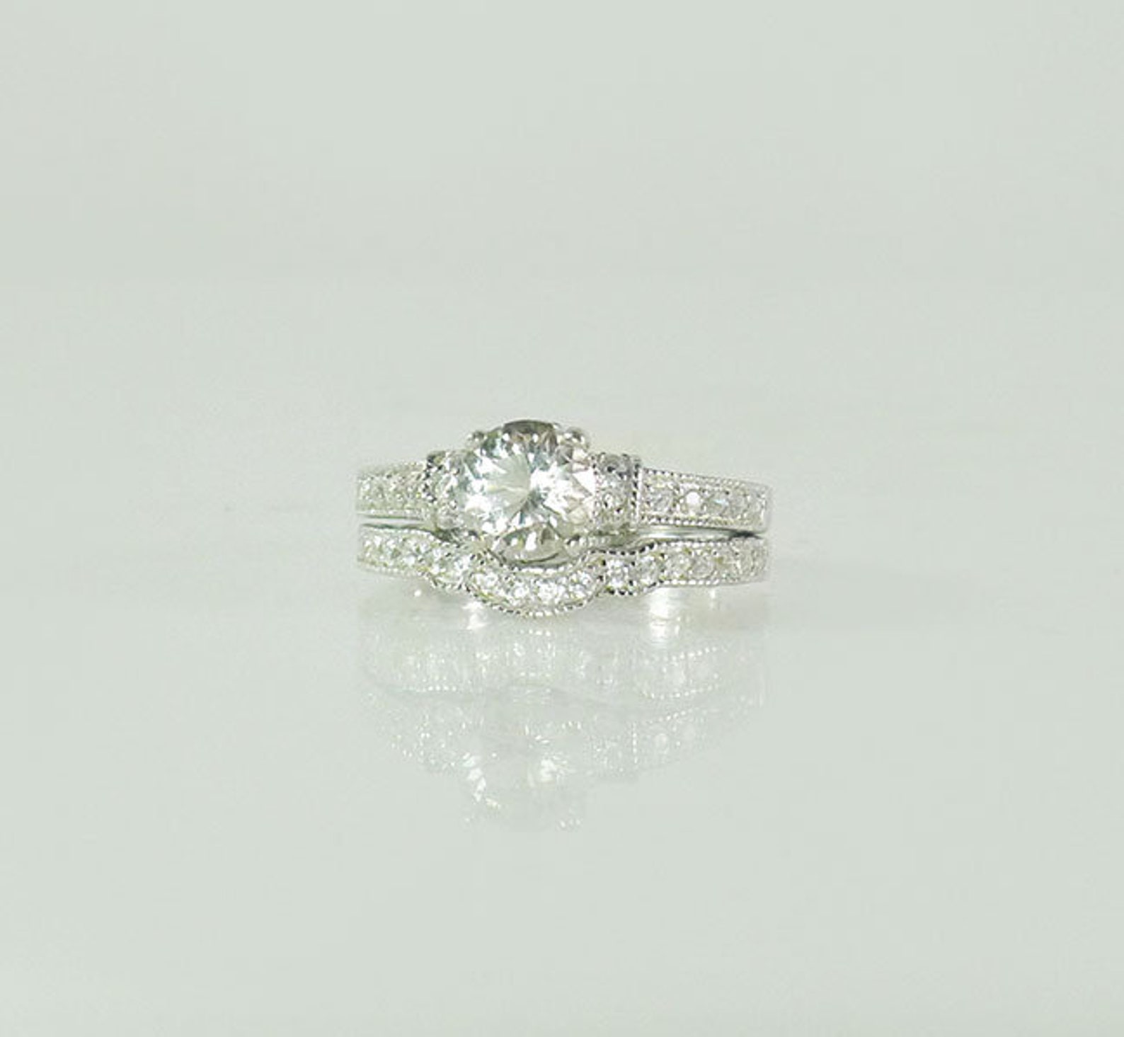 Wedding Ring Set Wedding Set Bridal Set Wedding Ring Etsy