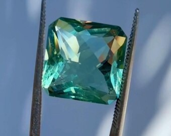 Cushion Cut Green Fluorite Gemstone: Healing Crystal Ring, Custom Jewelry
