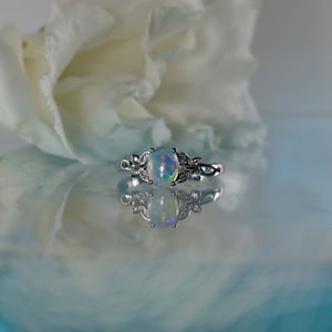 Opal Ring, Opal Sterling Ring, Opal Rings, Unique Opal Ring, Australian Opal Ring, Natural Opal Ring, Natural Opal