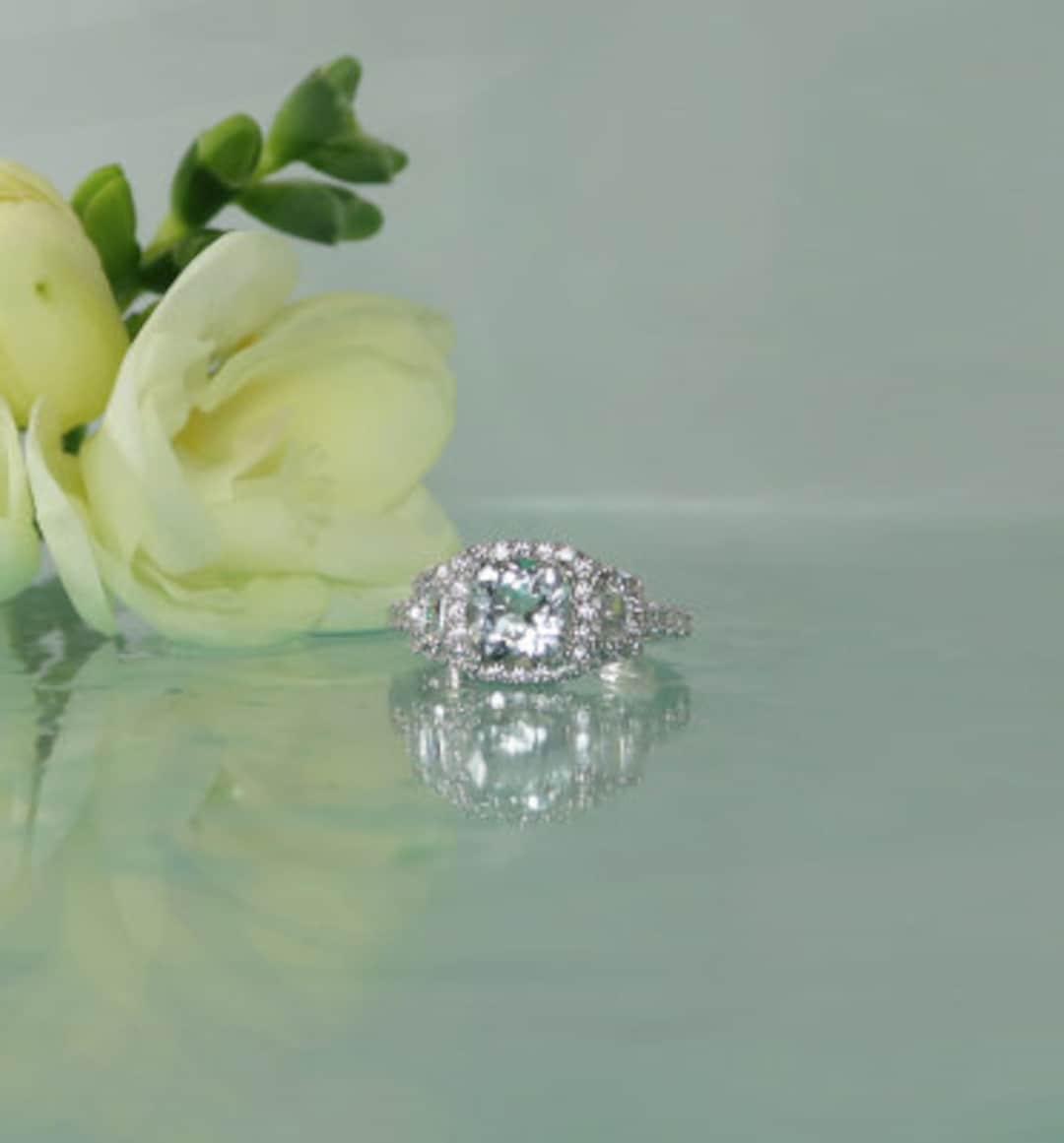 Square Engagement Ring, Princess Cut Engagement Ring, Princess Cut