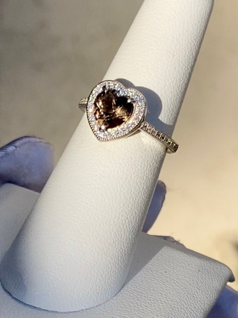 Heart Ring, Heart Engagement Ring, Heart Wedding Set, Herkimer Heart Ring, Unique Engagement Ring, Heart Engagement Ring image 10