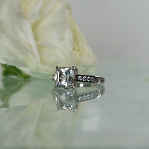 Herkimer Diamond Ring, Solitaire Diamond Alternative, Gift for Her, Sterling Engagement Ring, Handmade Jewelry, Wedding Ring