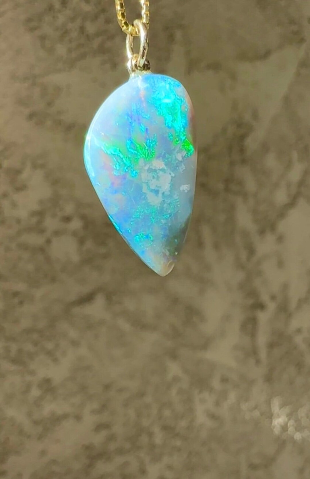 Raw Opal Jewelry, Opal Neckalce, Australian Opal Pendant, Raw Opal