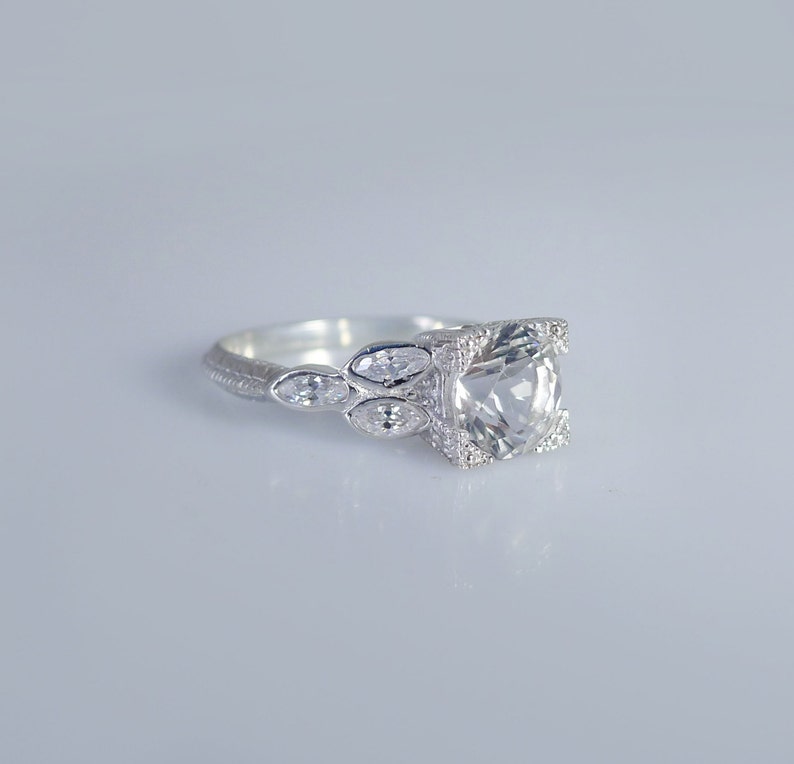 Flower Ring Leaf Ring Floral Engagement Ring Engagement Etsy