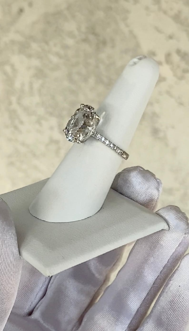 Oval Engagement Ring Oval Gemstone Ring Herkimer Diamond Etsy