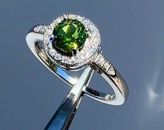 Green Tourmaline Ring, Tourmaline Gemstone Jewelry