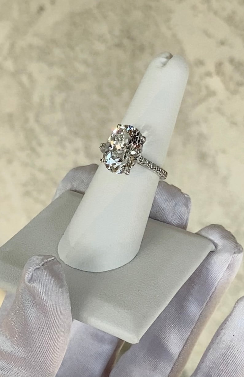 Oval Engagement Ring Oval Gemstone Ring Herkimer Diamond Etsy