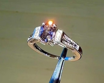 Spinel Ring, Purple Gemstone Jewelry, Natural Gem, Sterling Silver Ring