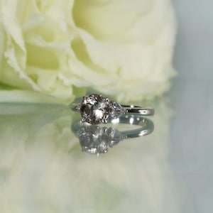 Sterling Silver Ring, Herkimer Diamond Ring, Natural Herkimer Diamond, Antique Style Ring, Promise Ring