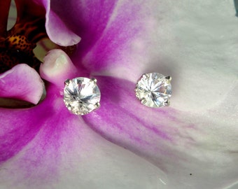 Herkimer Diamond Earrings, Herkimer Diamond, Crystal Earrings, Sterling silver Stud Earrings, Natural Gemstone Jewelry, Gift for Her