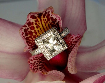 Fair Trade Engagement Ring, Conflict Free Gemstone, Natural Diamond Alternative, Herkimer Diamond, Sterling Silver, Natural Gemstone
